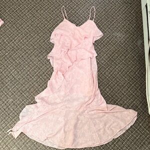 Wild Fable Pink Ruffle Midi Dress